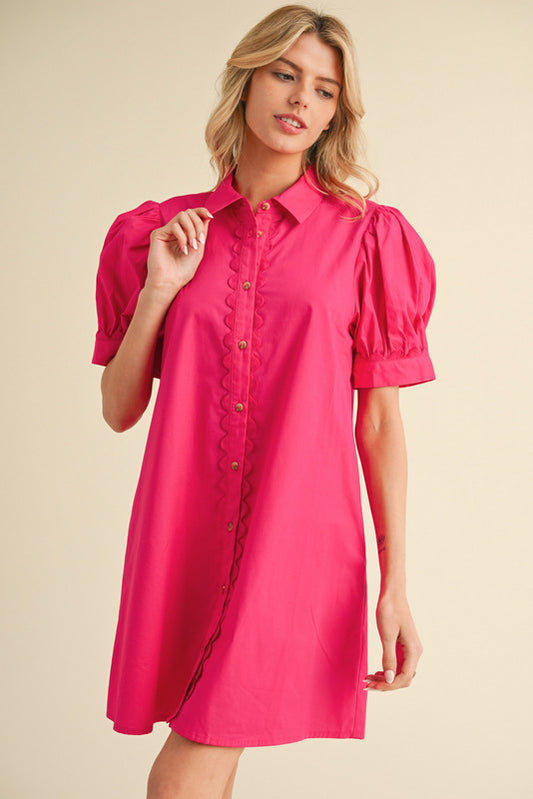 CHIC SOLID FUCHSIA DRESS