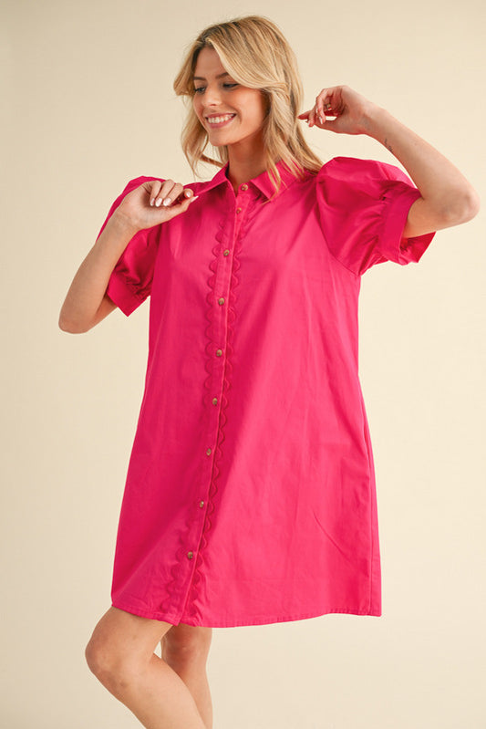 CHIC SOLID FUCHSIA DRESS