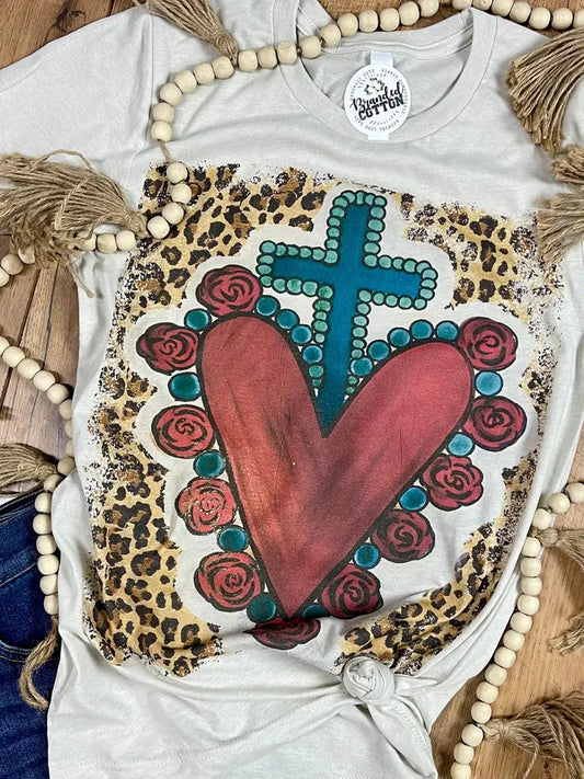 LEOPARD SACRED HEART TEE