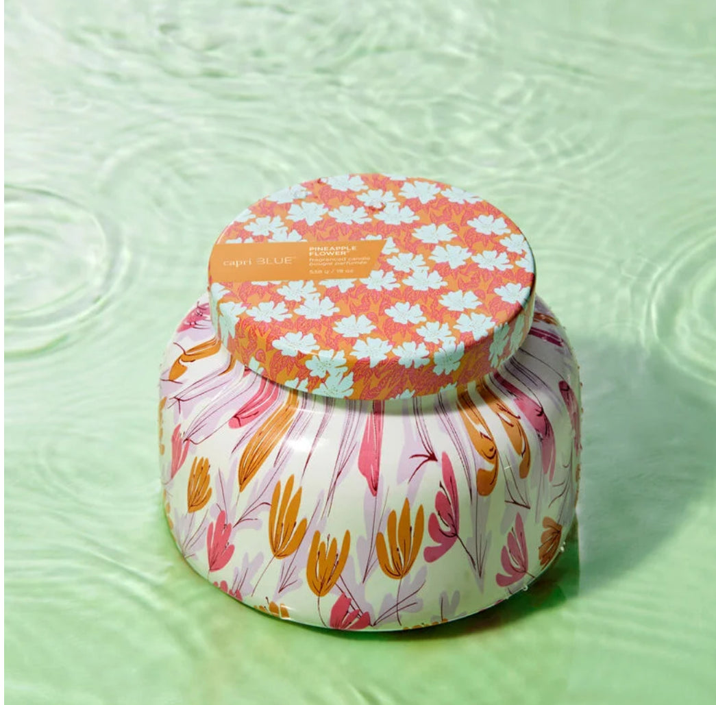 Capri Blue Pineapple Flower 19oz Pattern Candle