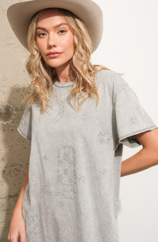 Western Stitch T-Shirt Dress