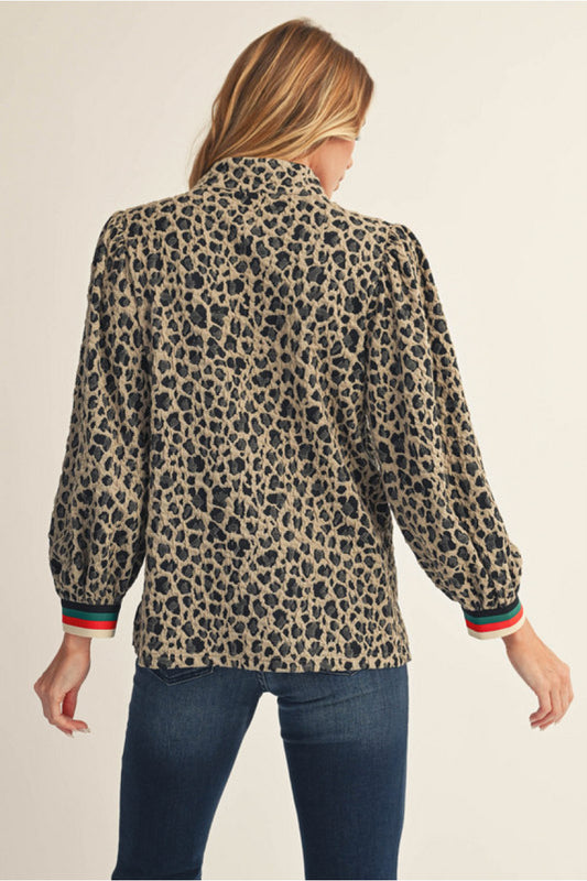 CHEETAH STRIPE 1/4 ZIP