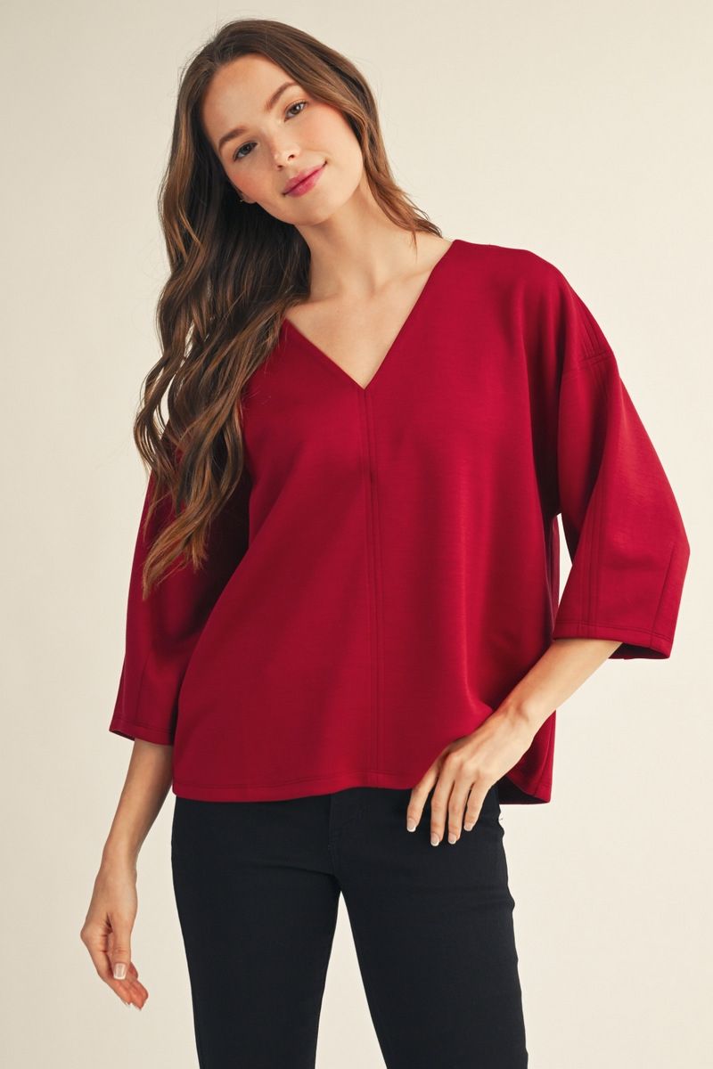 SO SOFT BURGUNDY 3/4 TOP