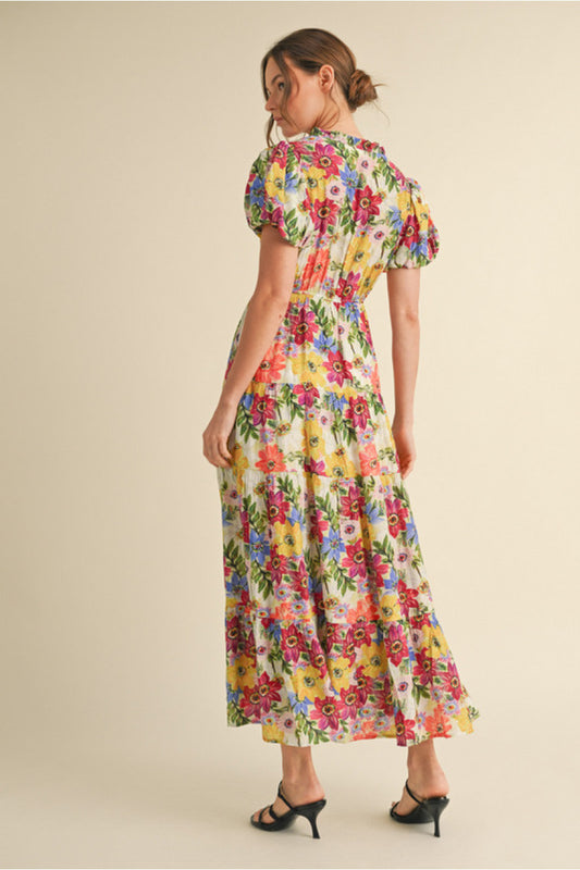 FIELD OF FLOWERS GREEN DRESS
