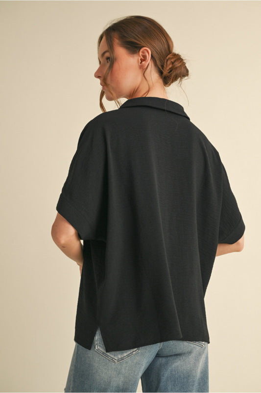 BOXED COLLAR SS BLACK TOP