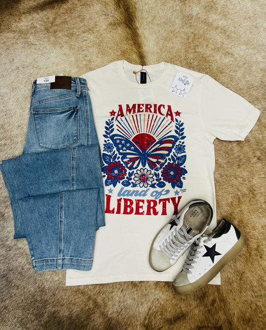 AMERICA BUTTERFLY TEE