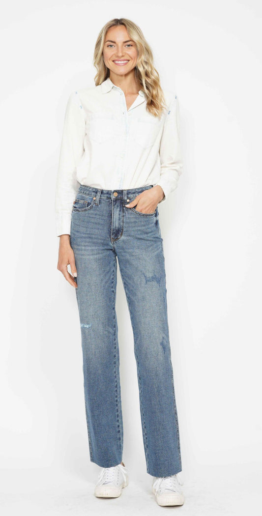 Judy Blue High Waisted Tummy Control Raw Hem Jeans