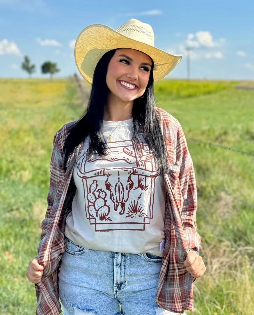 Western Skull Cactus Tee