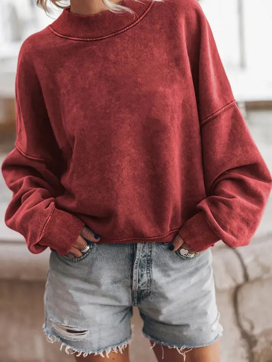 CREW NECK RED SWEATER