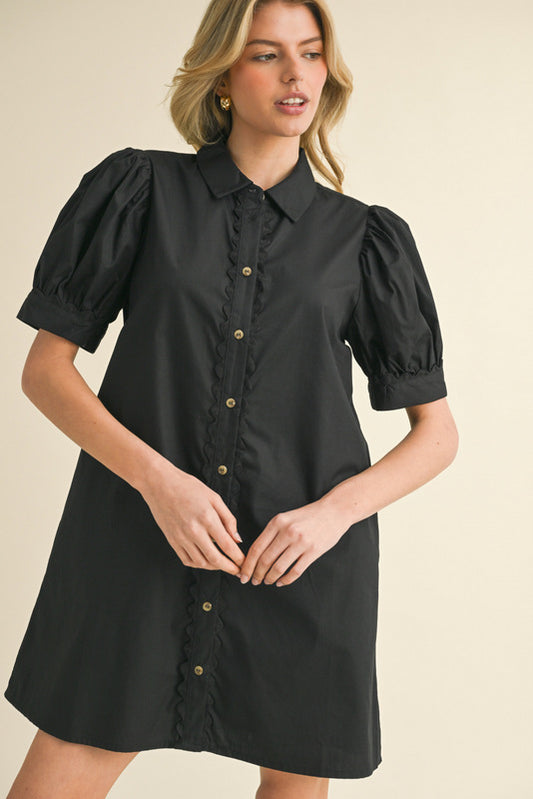 CHIC SOLID BLACK DRESS