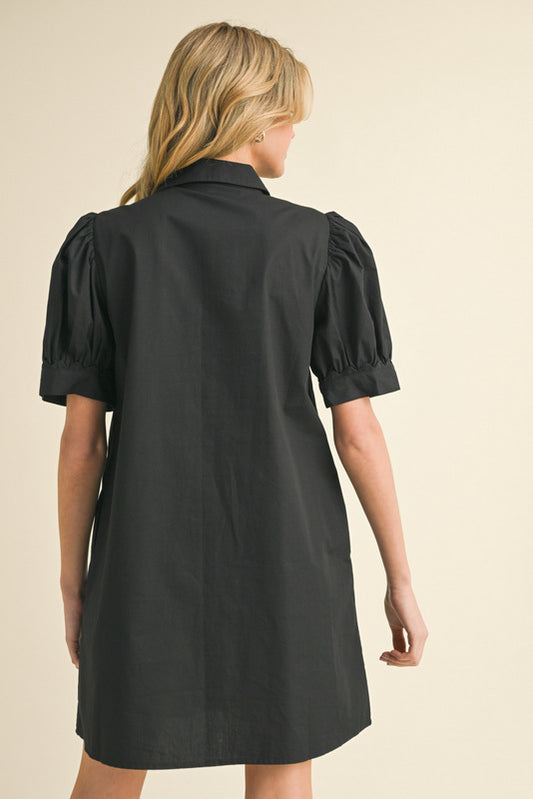 CHIC SOLID BLACK DRESS