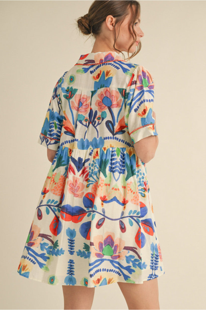 ROYAL FLORAL DRESS