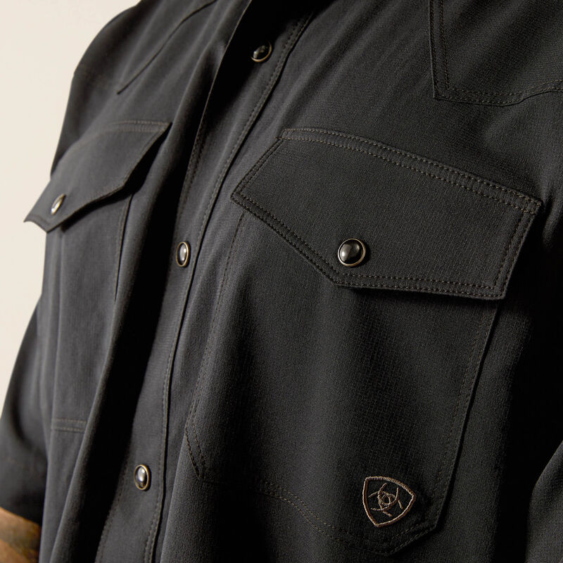 ARIAT MN BLACK SNAP VTEX SS