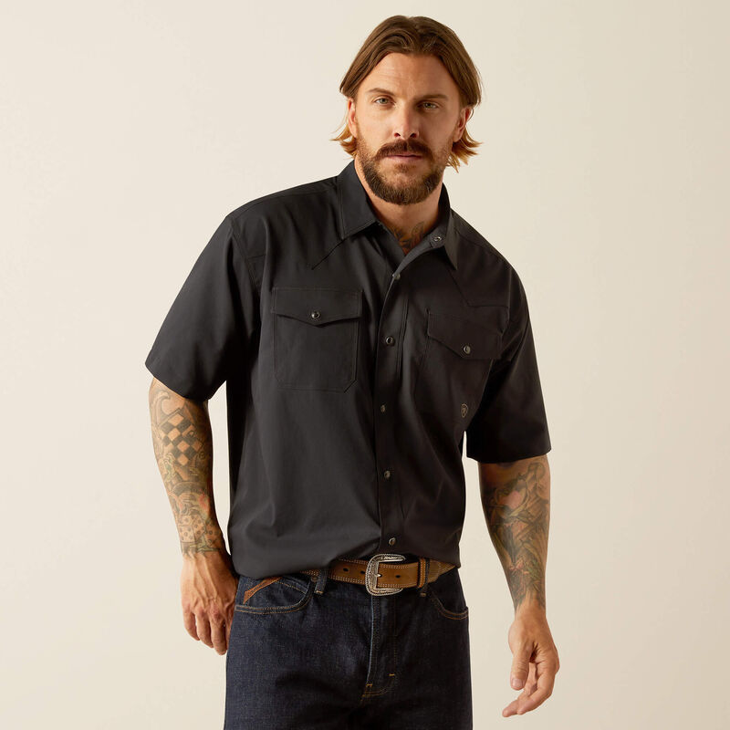 ARIAT MN BLACK SNAP VTEX SS