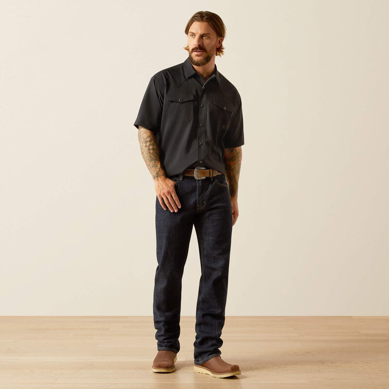 ARIAT MN BLACK SNAP VTEX SS