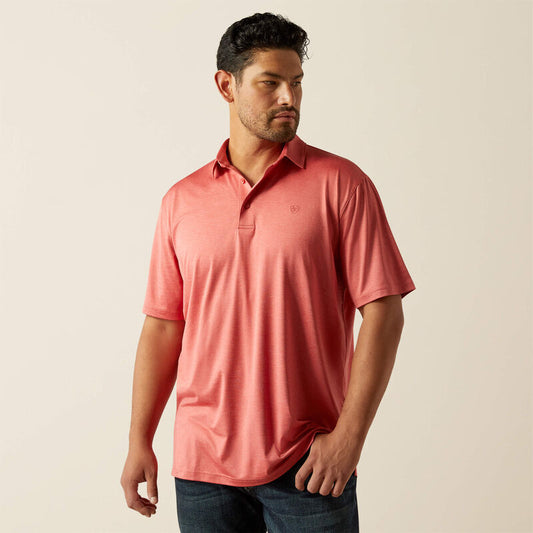 ARIAT MENS FITTED CHERRY POLO