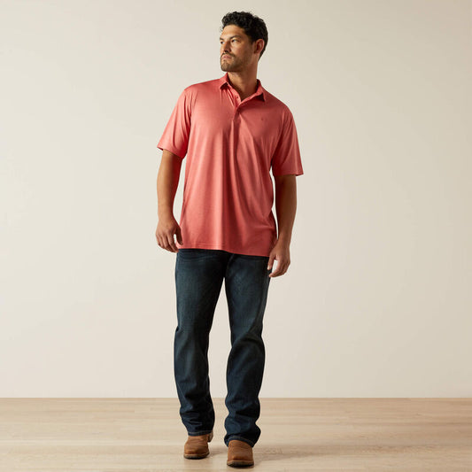 ARIAT MENS FITTED CHERRY POLO