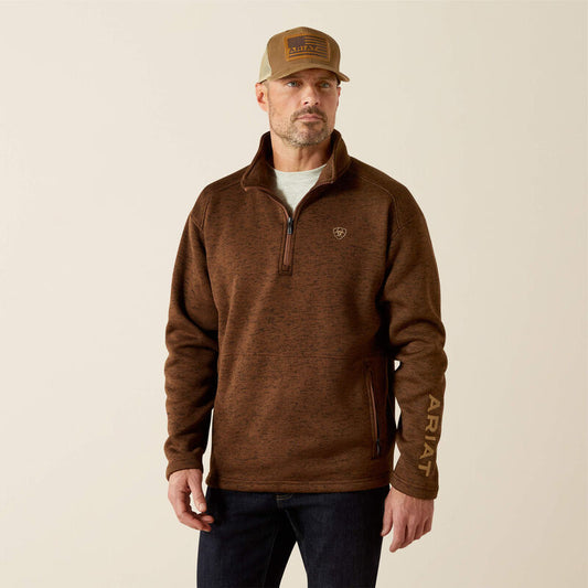 ARIAT MENN CALDWELL 1/4 ZIP CARAFE SWEATER