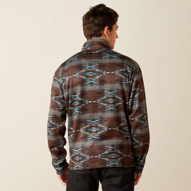 ARIAT MEN CALDWELL 1/4 ZIP MAHOGANY SWEATER