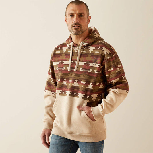 ARIAT MN SOUTHWEST OATMEAL HOODIE