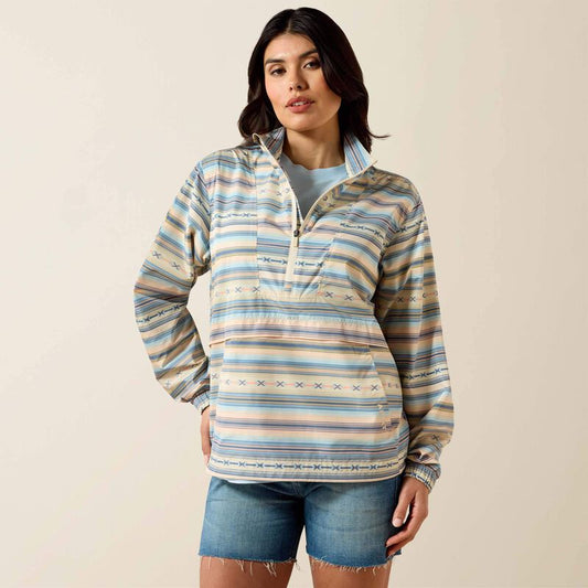 WOMENS WHISPER SUNSET SERAPE STRIPE PULLOVER