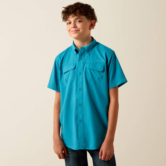 BOY VENT-TEK OUTBOUND BLUE MOON TURQUOISE SS SHIRT