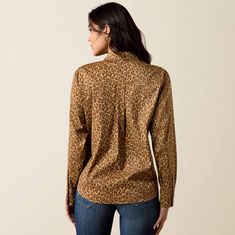 WOMENS EVERYTHING LEOPARD LS TOP