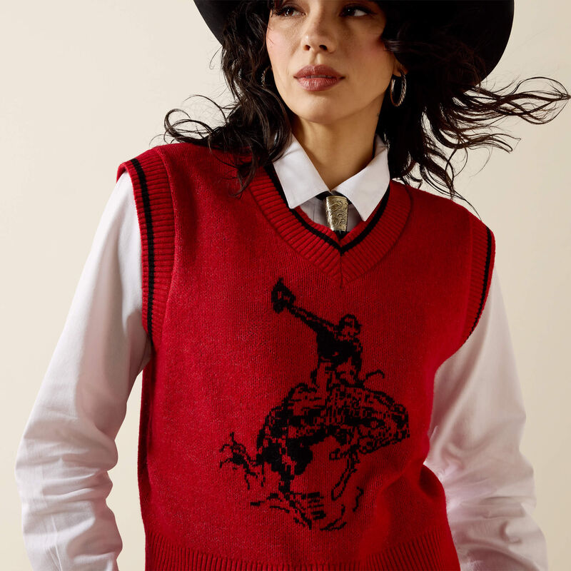 WOMENS TAYLOR RED SWEATER VEST