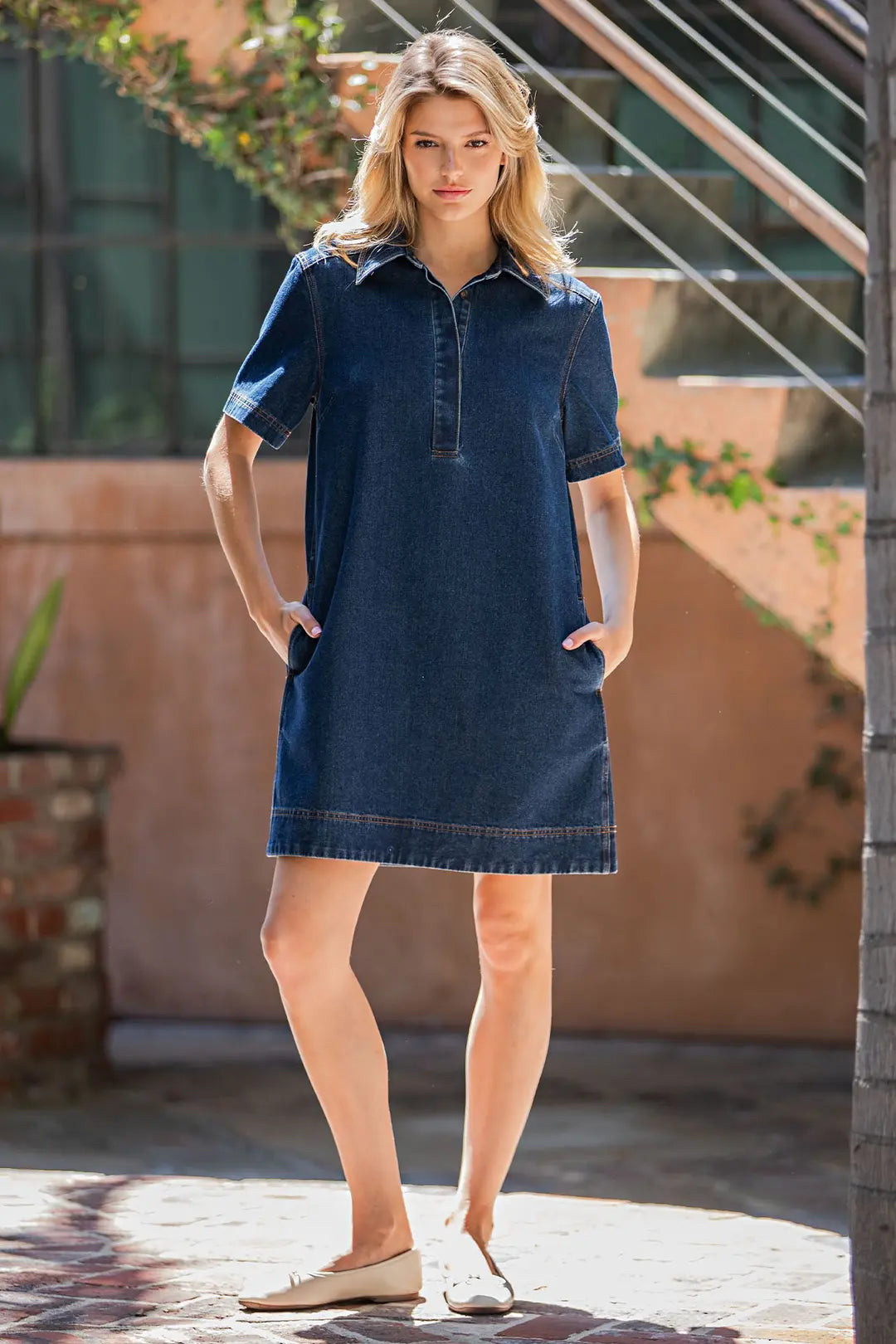 COLLARED MINI DRESS