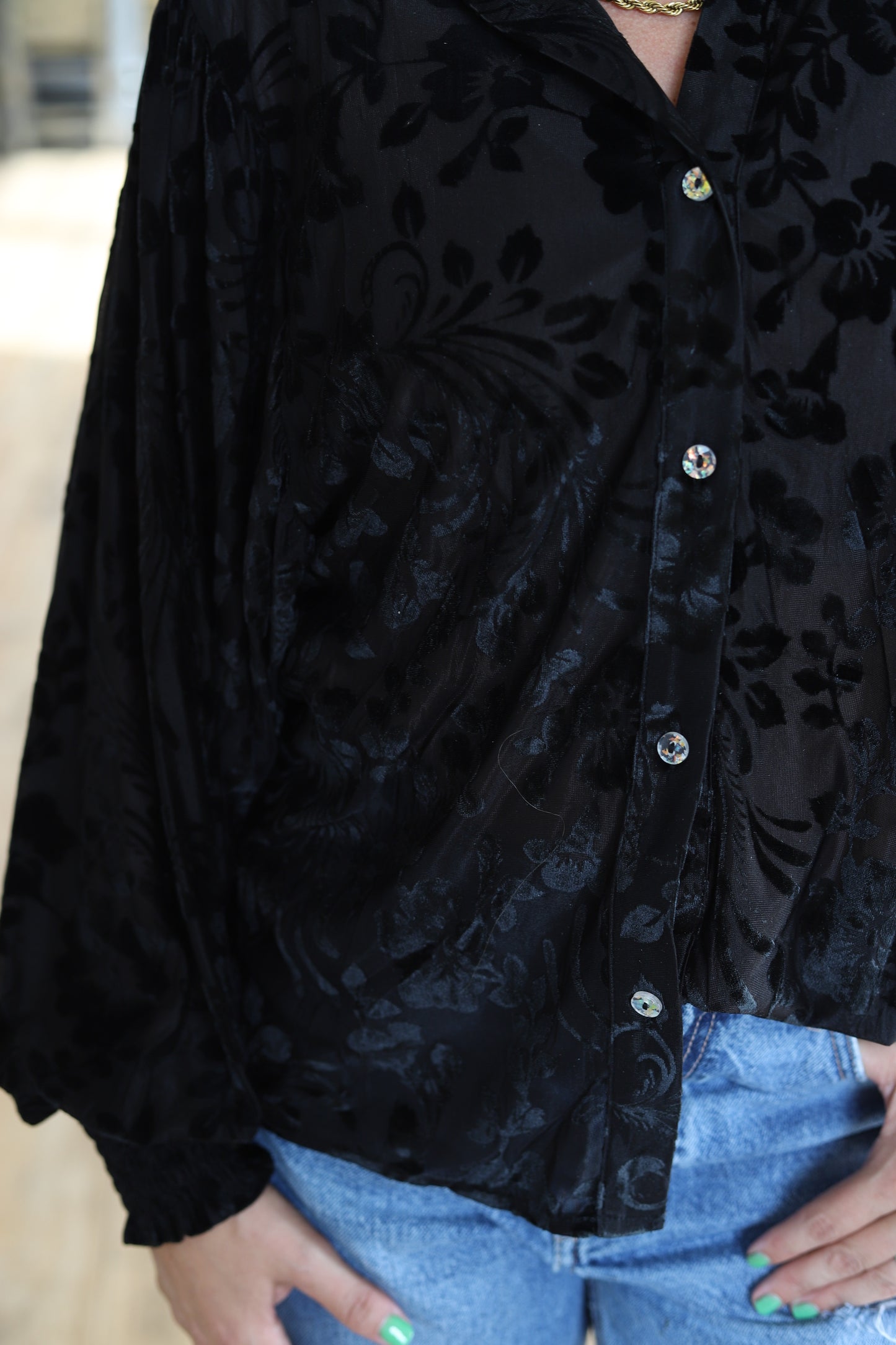 BLACK VELVET LS TOP