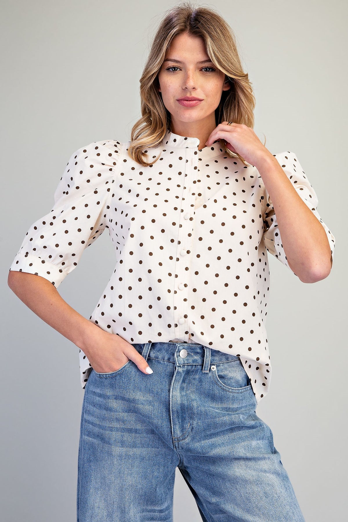 CUTIE DOT PUFF OATMEAL TOP