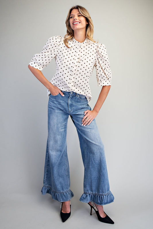 CUTIE DOT PUFF OATMEAL TOP
