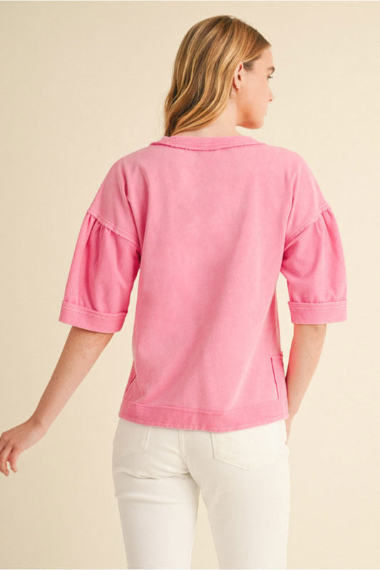 ACID WASH PINK TOP