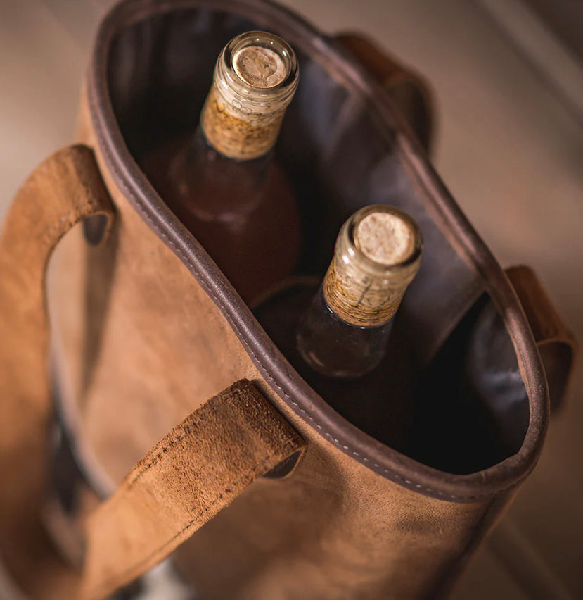 STS Cowhide Double Wine Bag