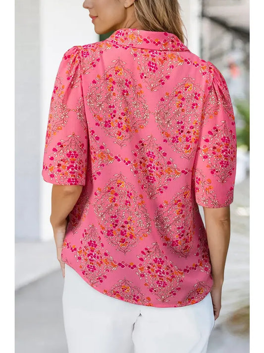 PINK FLORAL SS TOP