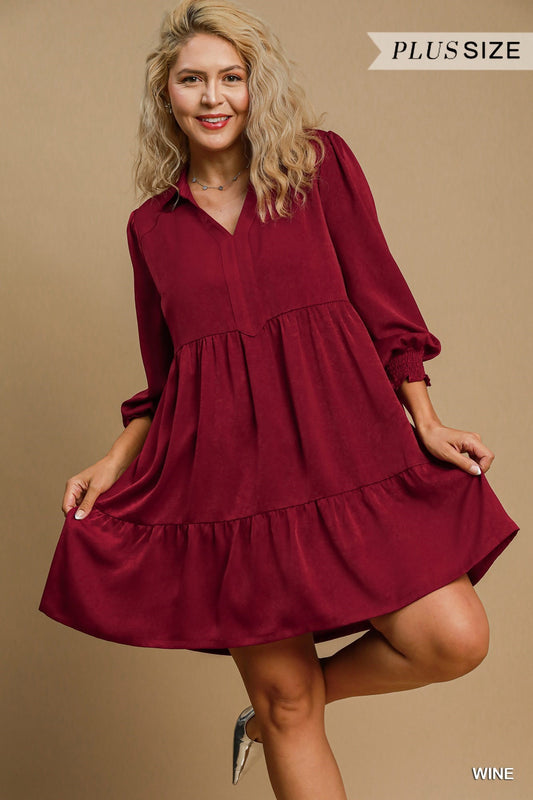 LITTLE WINE SILK DRESS