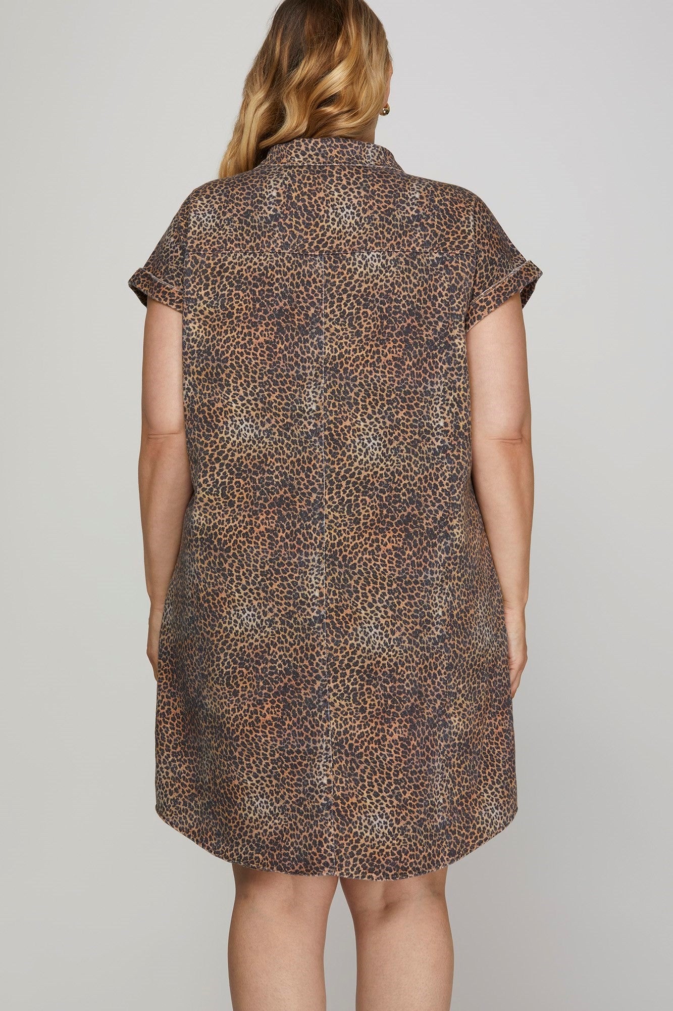 LEOPARD TWILL WASHED DRESS