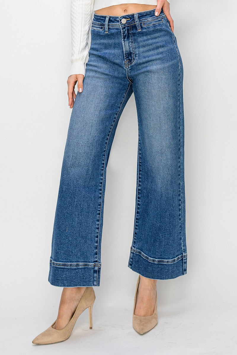 HIGH RISE CROP WIDE JEAN