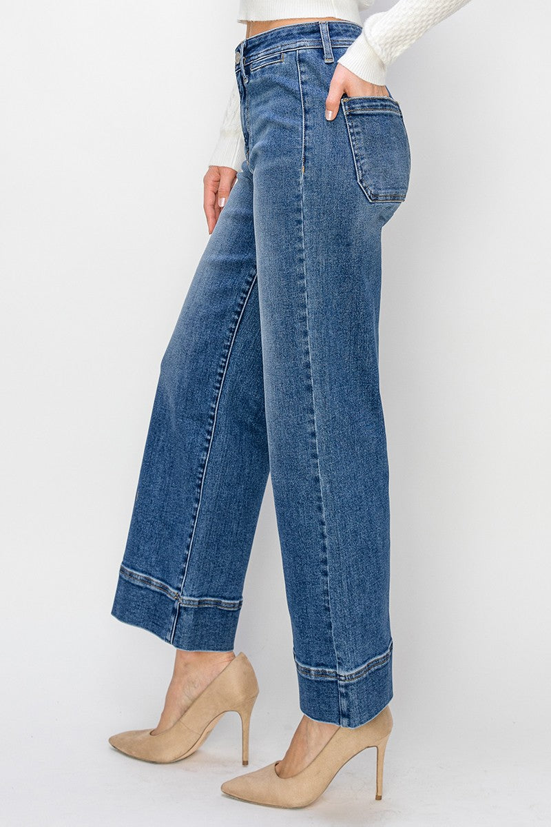 HIGH RISE CROP WIDE JEAN