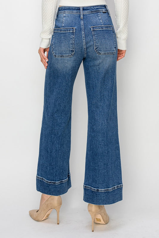 HIGH RISE CROP WIDE JEAN