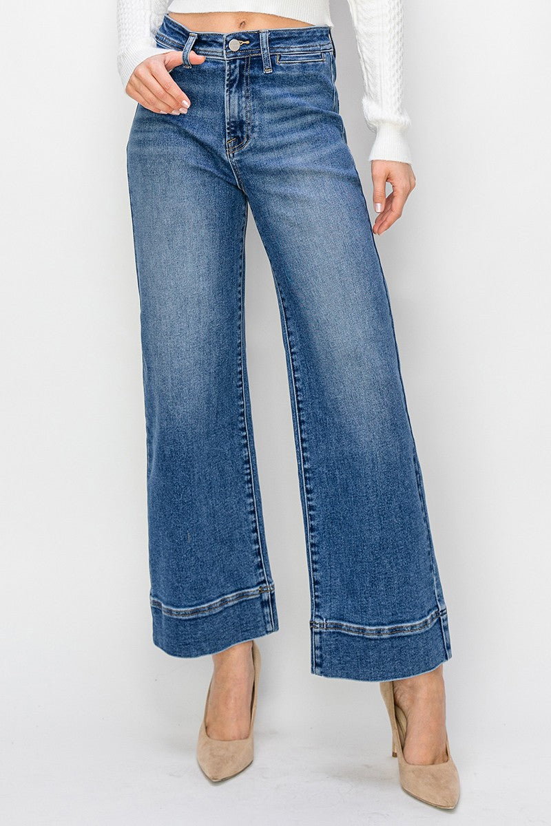 HIGH RISE CROP WIDE JEAN