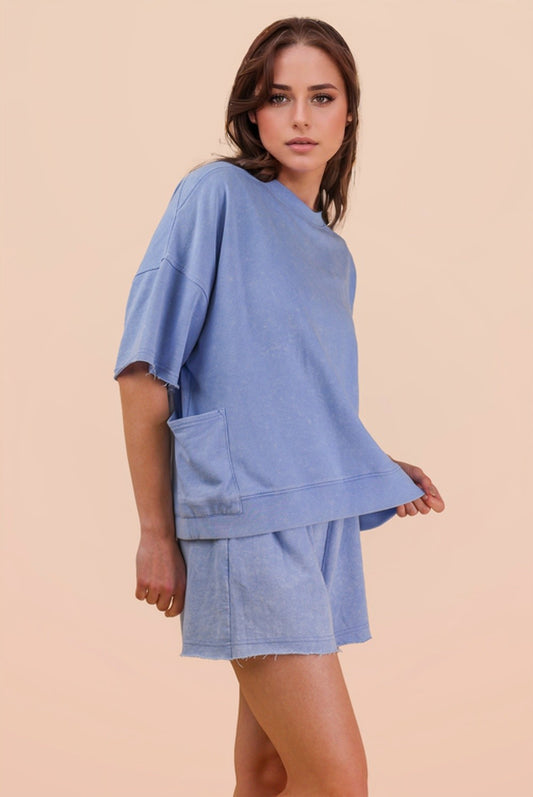 MINERAL WASH POCKET DENIM SETS