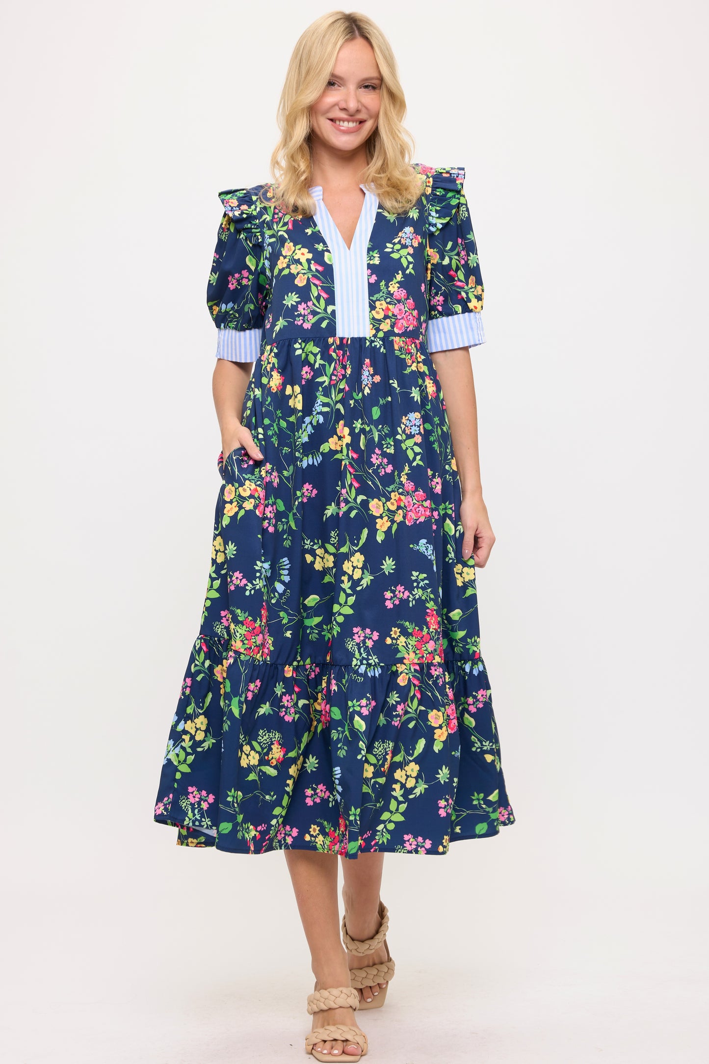 SMOCKED FLORAL DRESS