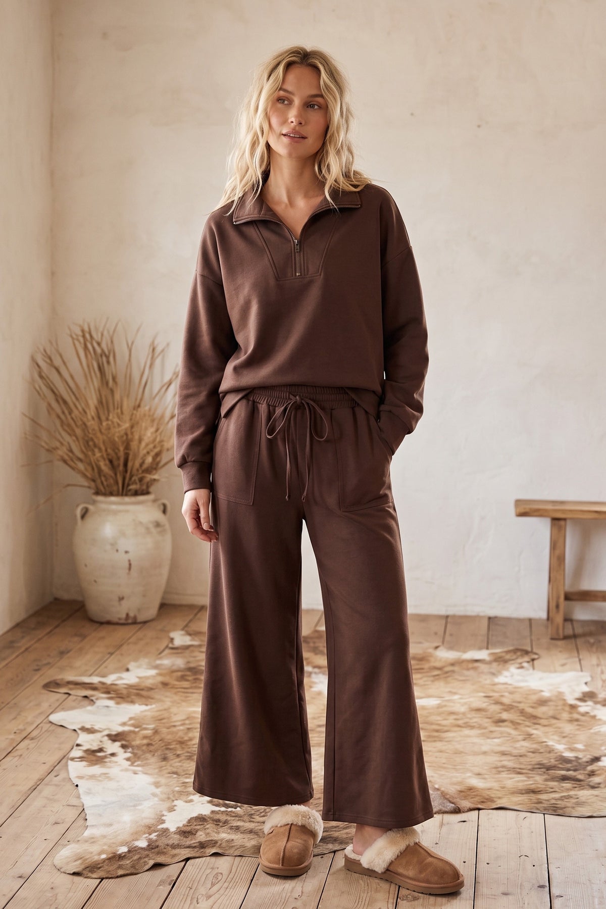 HALF ZIP MOCHA SET
