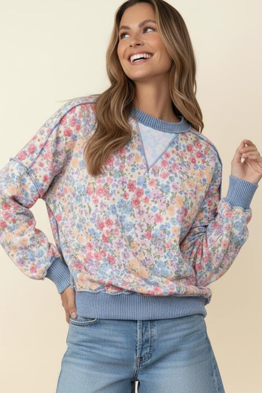FLORAL CREW NECK TOP