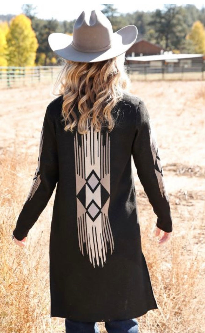 Cruel Wmns Black Southwestern Duster