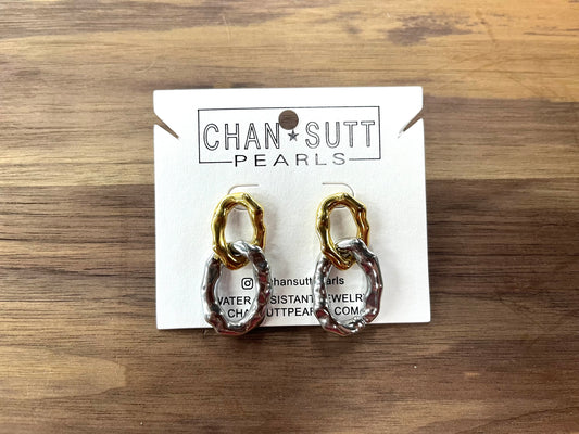 Gold and Silver Chain Earrings