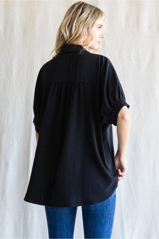 DOLMAN COLLAR BLACK TOP