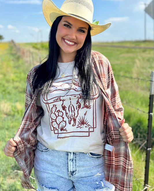 Western Skull Cactus Tee