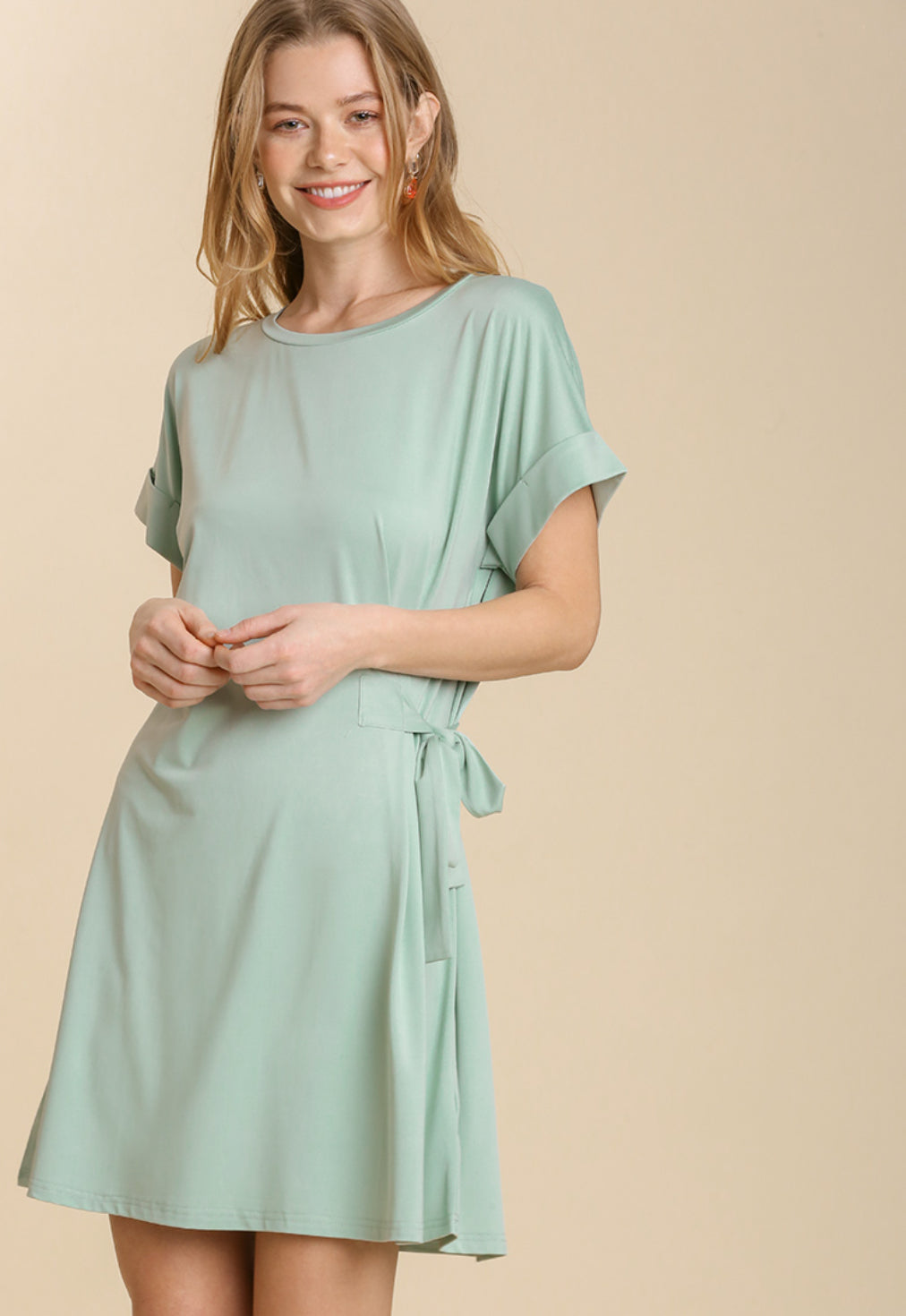 Side Tie Mint Dress